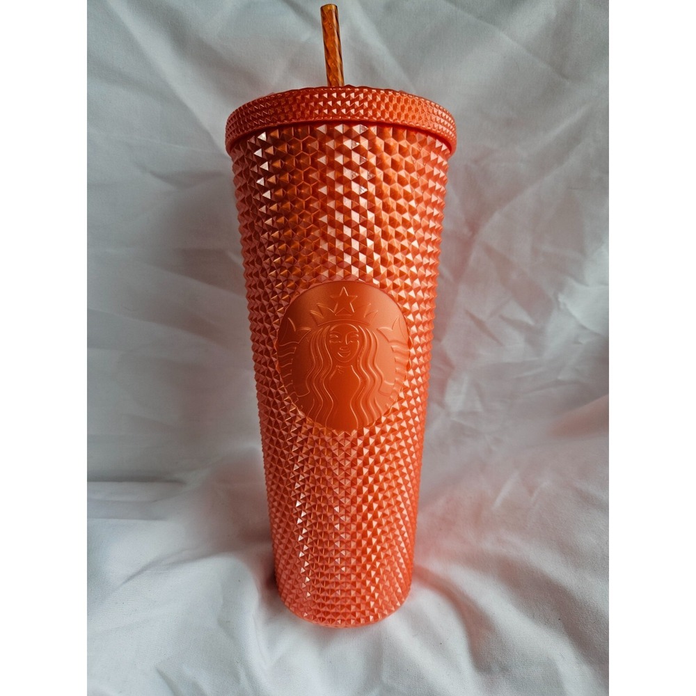 Starbucks 2021‎ Fall Orange Studded Plastic Cold Cup Venti 24OZ Limited Tumbler